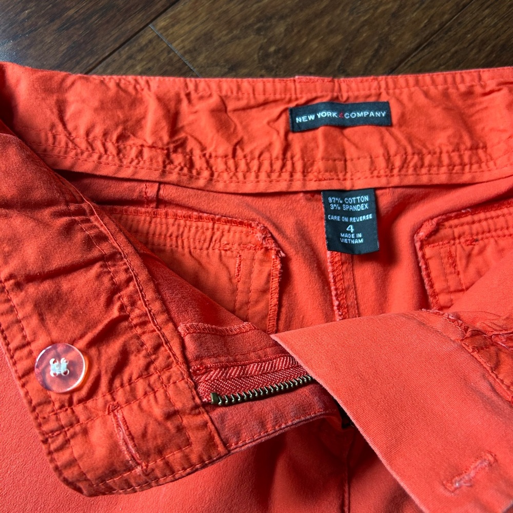 New York & Company Orange Bermuda Shorts - Picture 2 of 3
